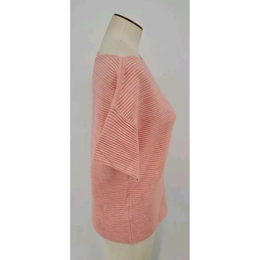 Tommy Bahama Bonita Ottoman Ribbed Short Sleeve Sweater Coral XSmall Pullover - Picture 4 of 9